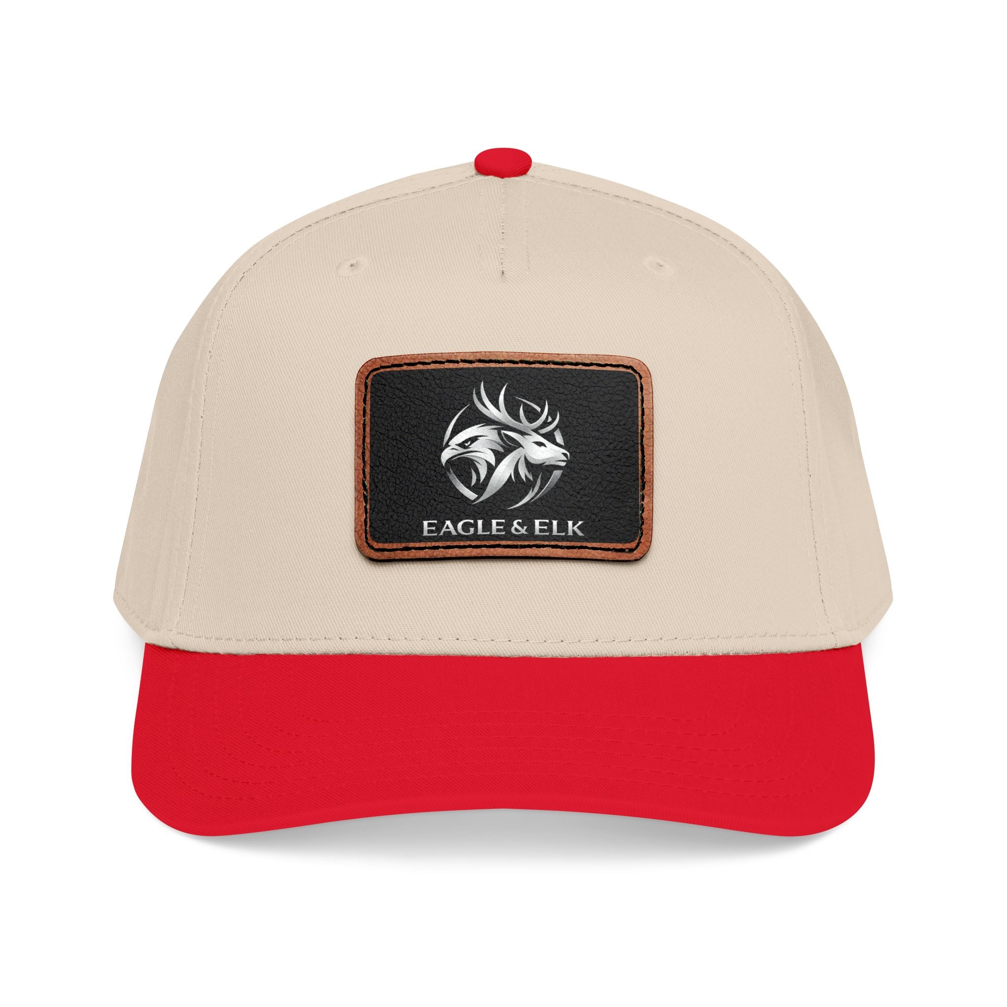 Eagles & Elk Leather Patch Baseball Cap | Two-Tone Mid Profile