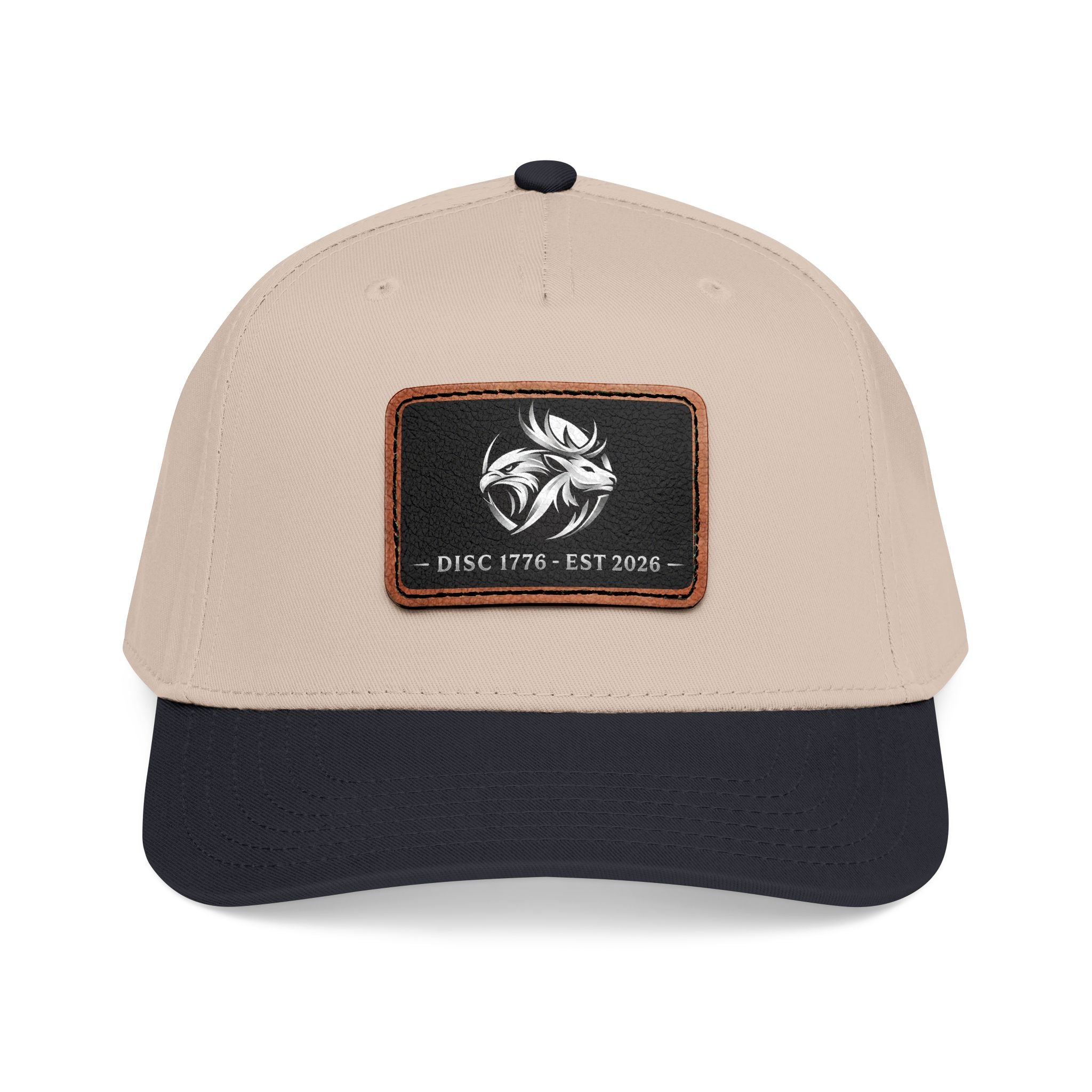 Mid Profile Baseball Cap with Leather Patch (Rectangle)