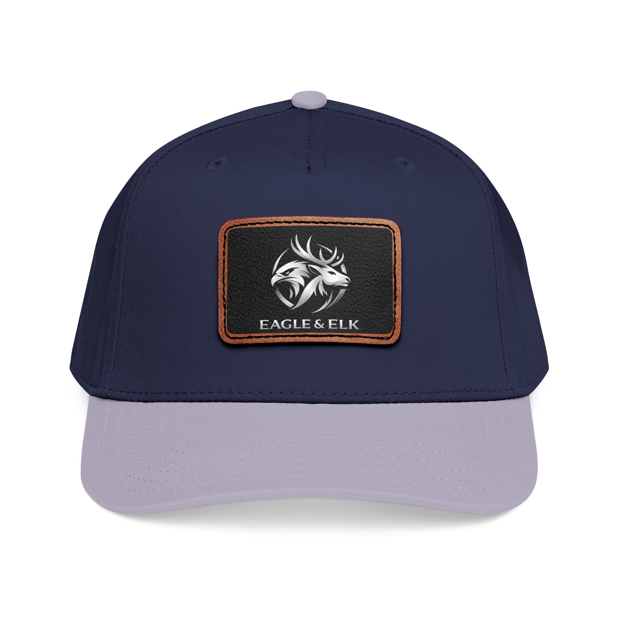 Eagles & Elk Leather Patch Baseball Cap | Two-Tone Mid Profile