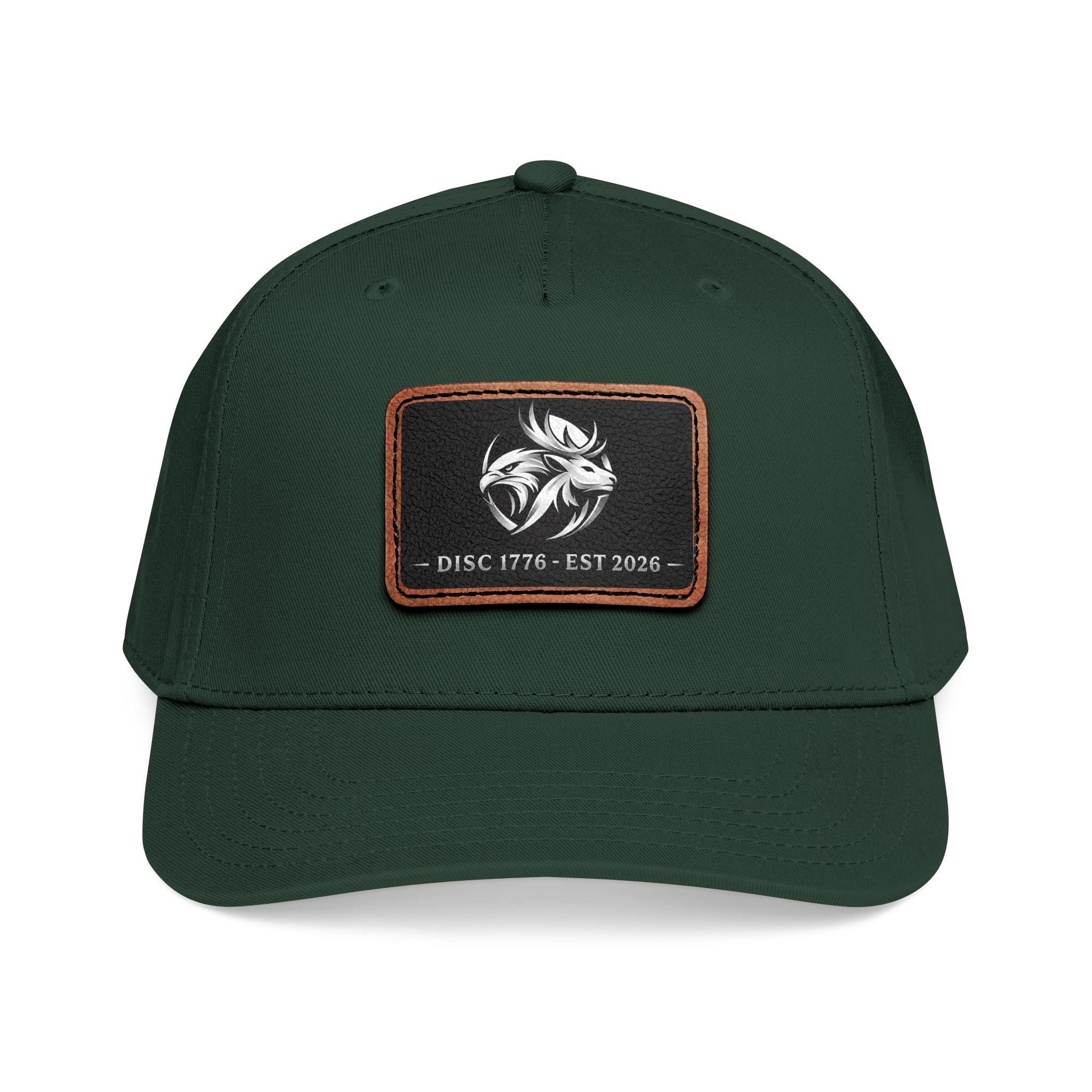 Mid Profile Baseball Cap with Leather Patch (Rectangle)
