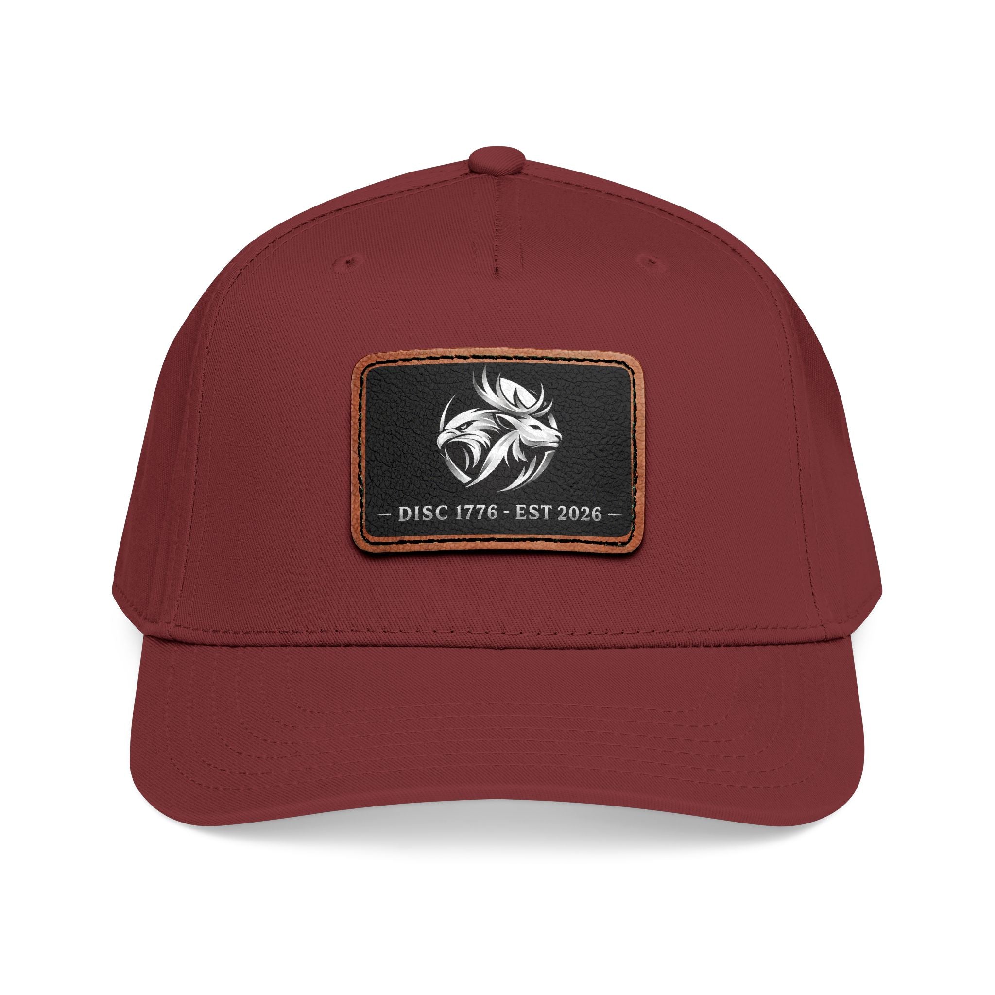 Mid Profile Baseball Cap with Leather Patch (Rectangle)