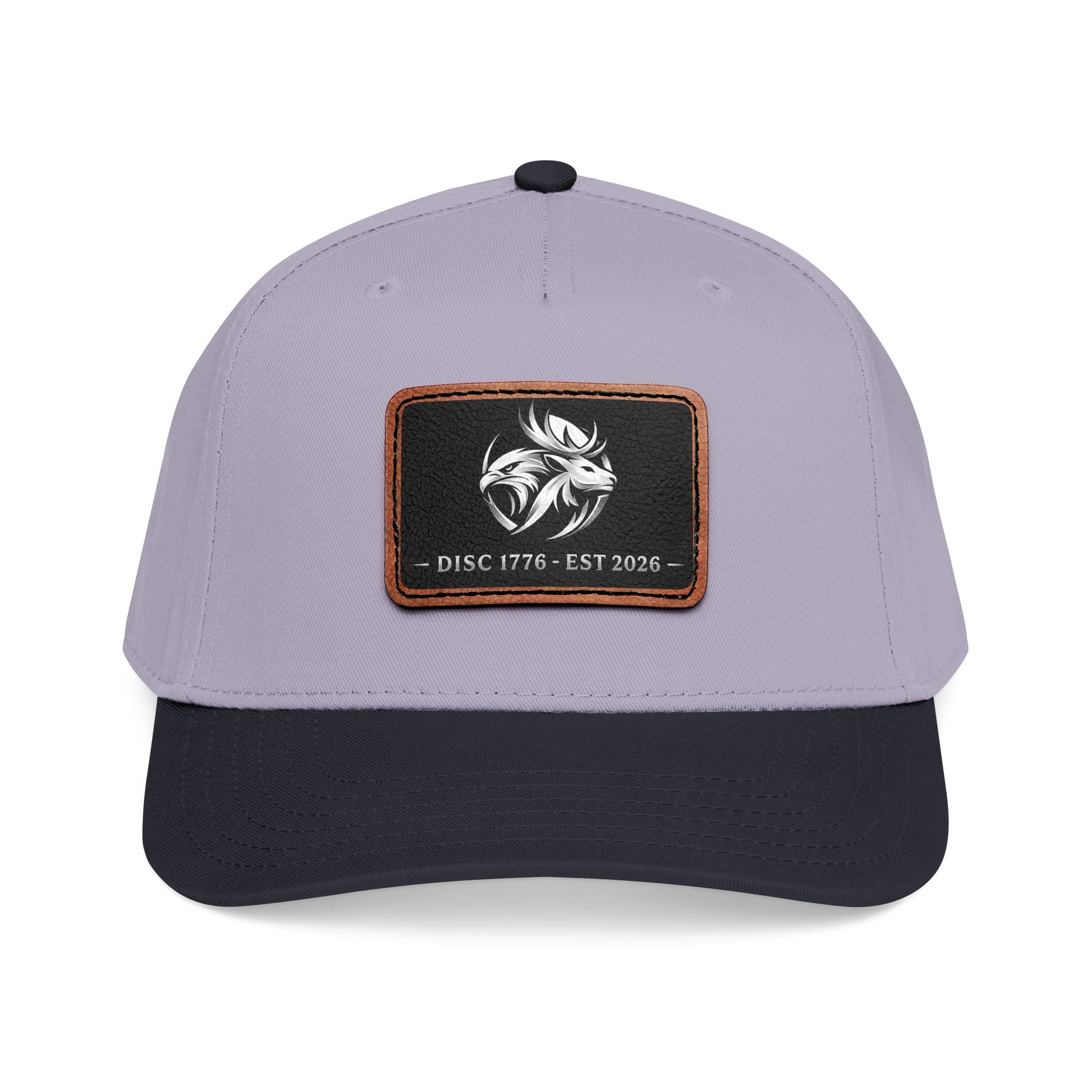 Mid Profile Baseball Cap with Leather Patch (Rectangle)