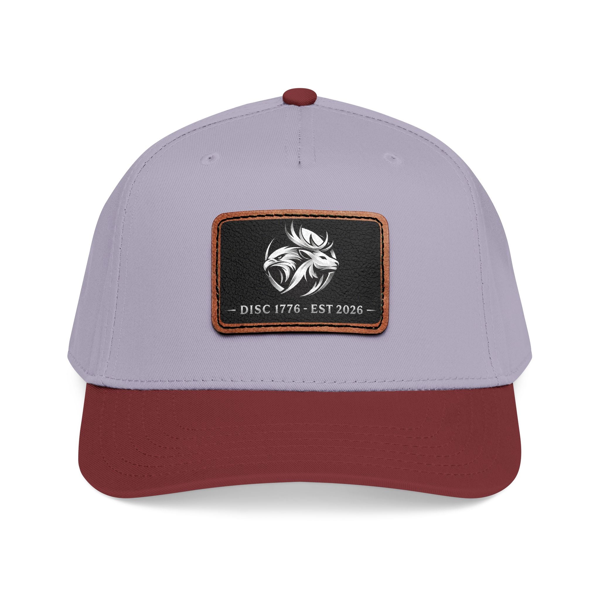 Mid Profile Baseball Cap with Leather Patch (Rectangle)