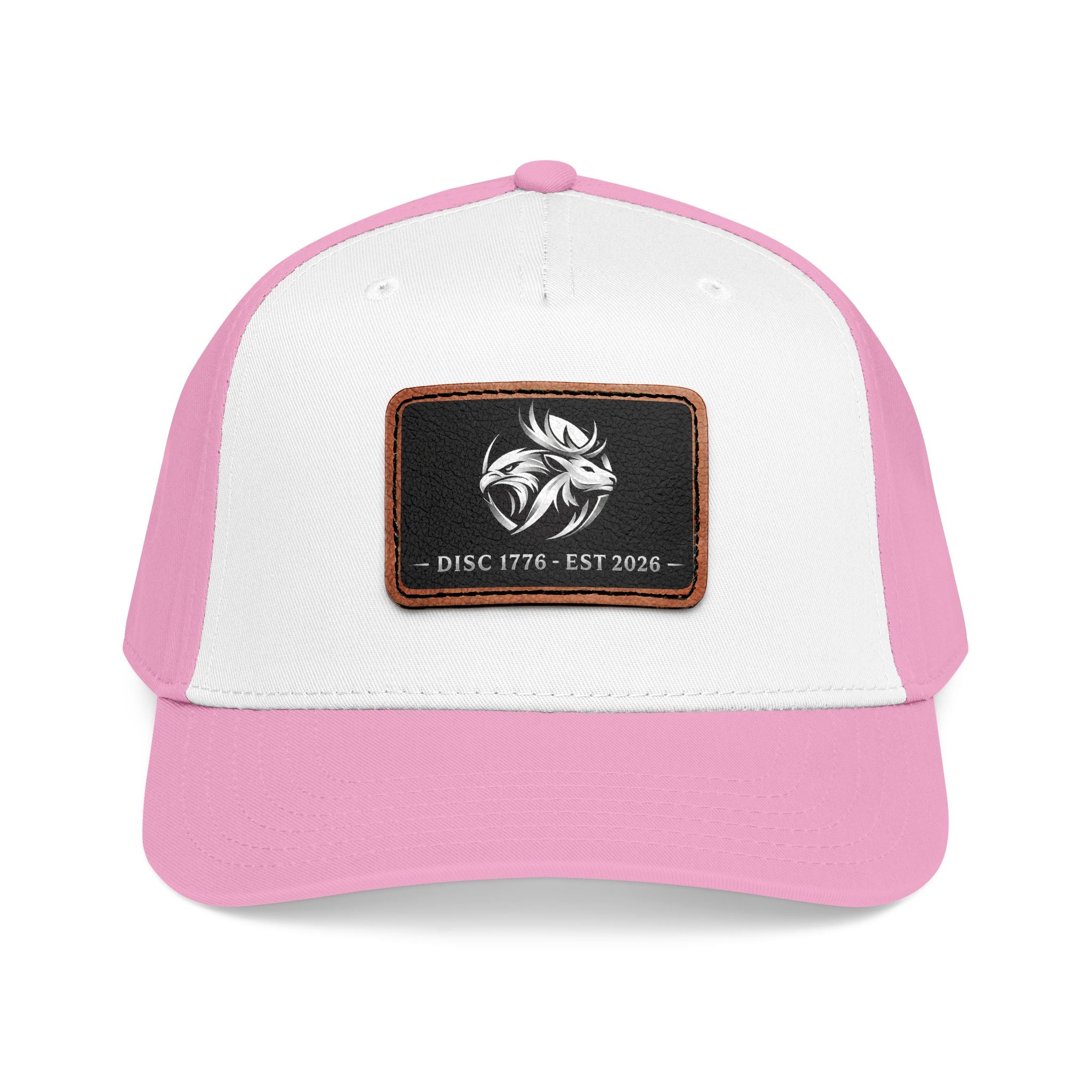 Mid Profile Baseball Cap with Leather Patch (Rectangle)