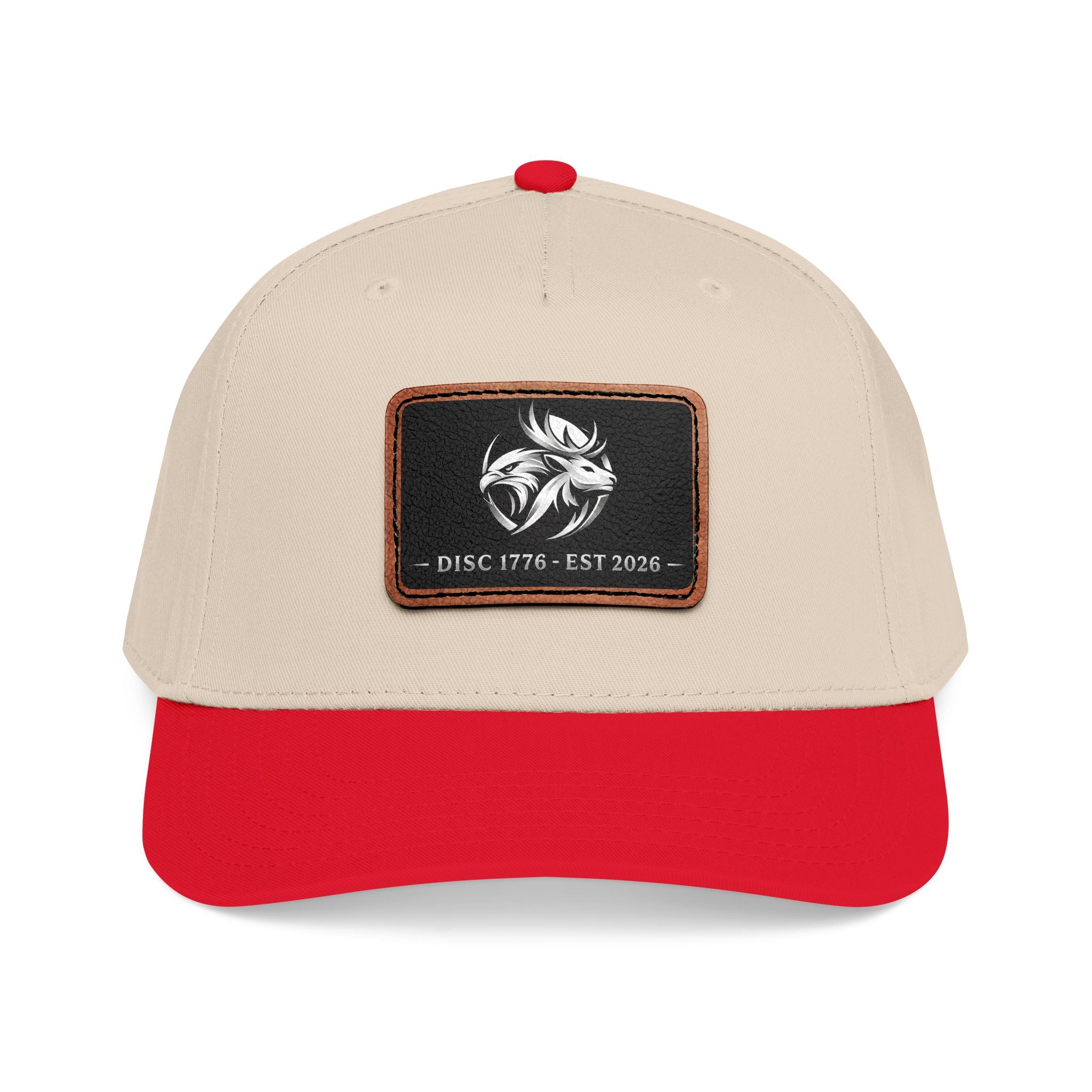 Mid Profile Baseball Cap with Leather Patch (Rectangle)