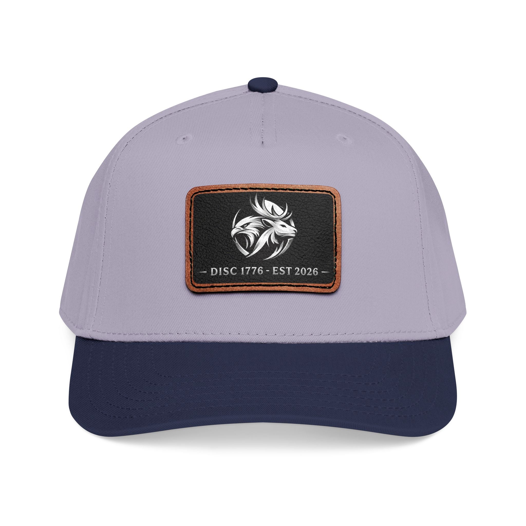 Mid Profile Baseball Cap with Leather Patch (Rectangle)