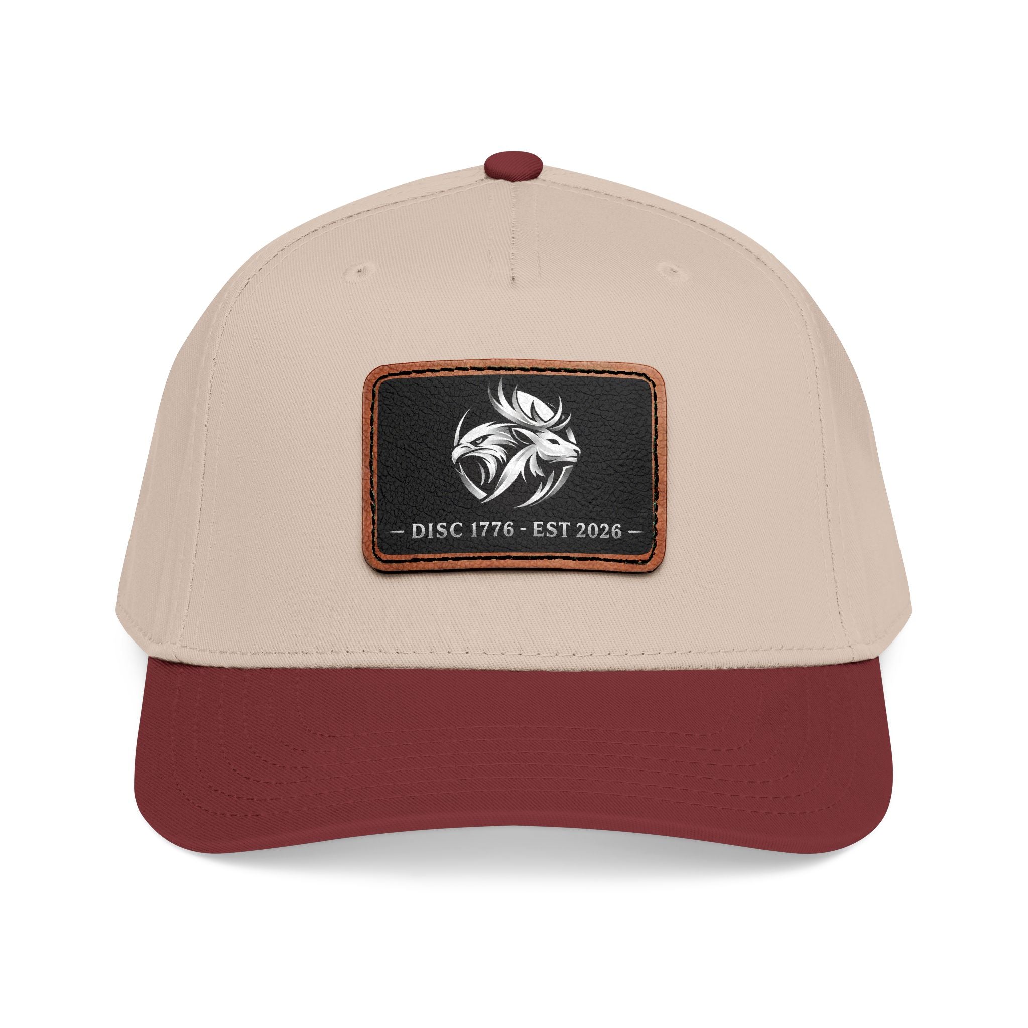 Mid Profile Baseball Cap with Leather Patch (Rectangle)