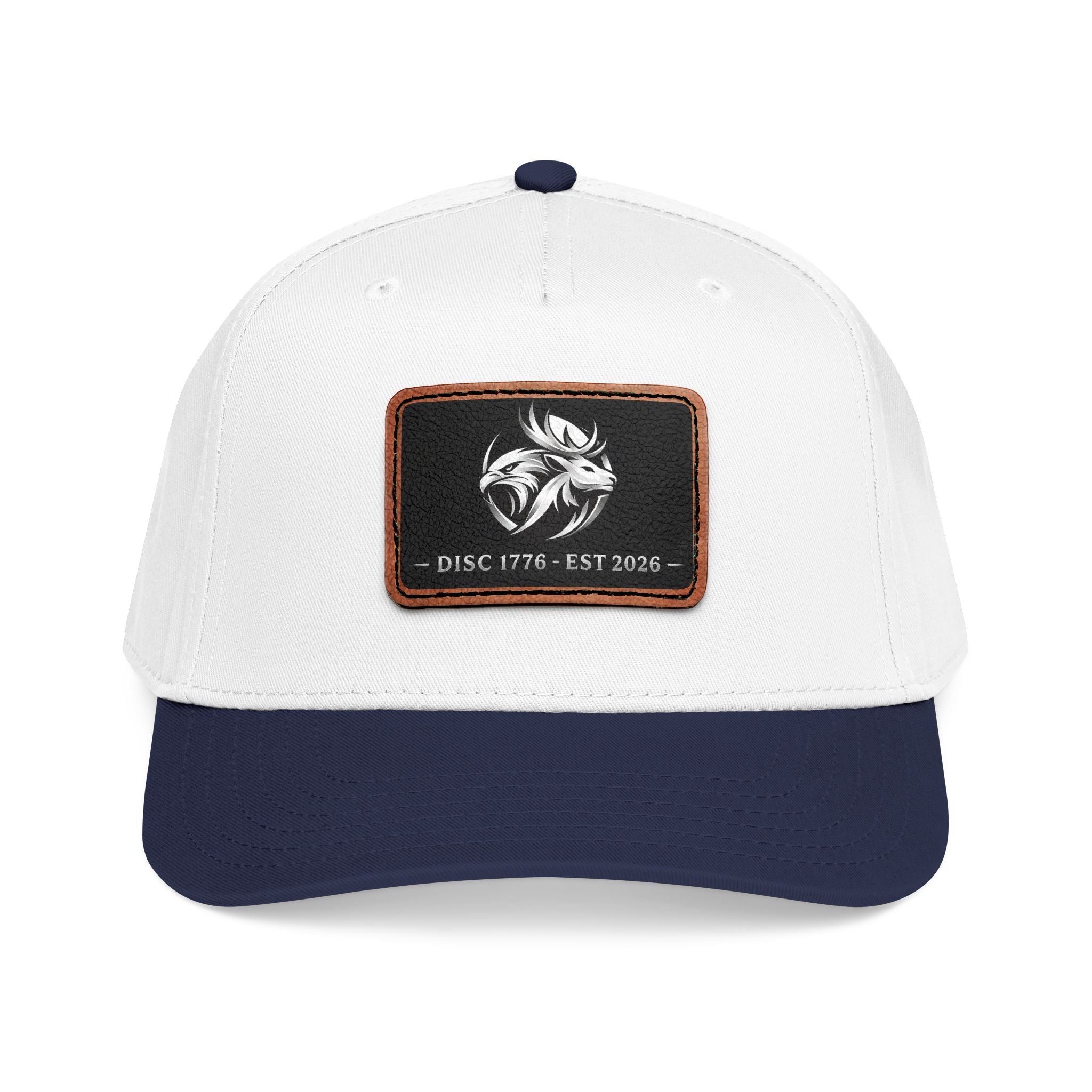 Mid Profile Baseball Cap with Leather Patch (Rectangle)