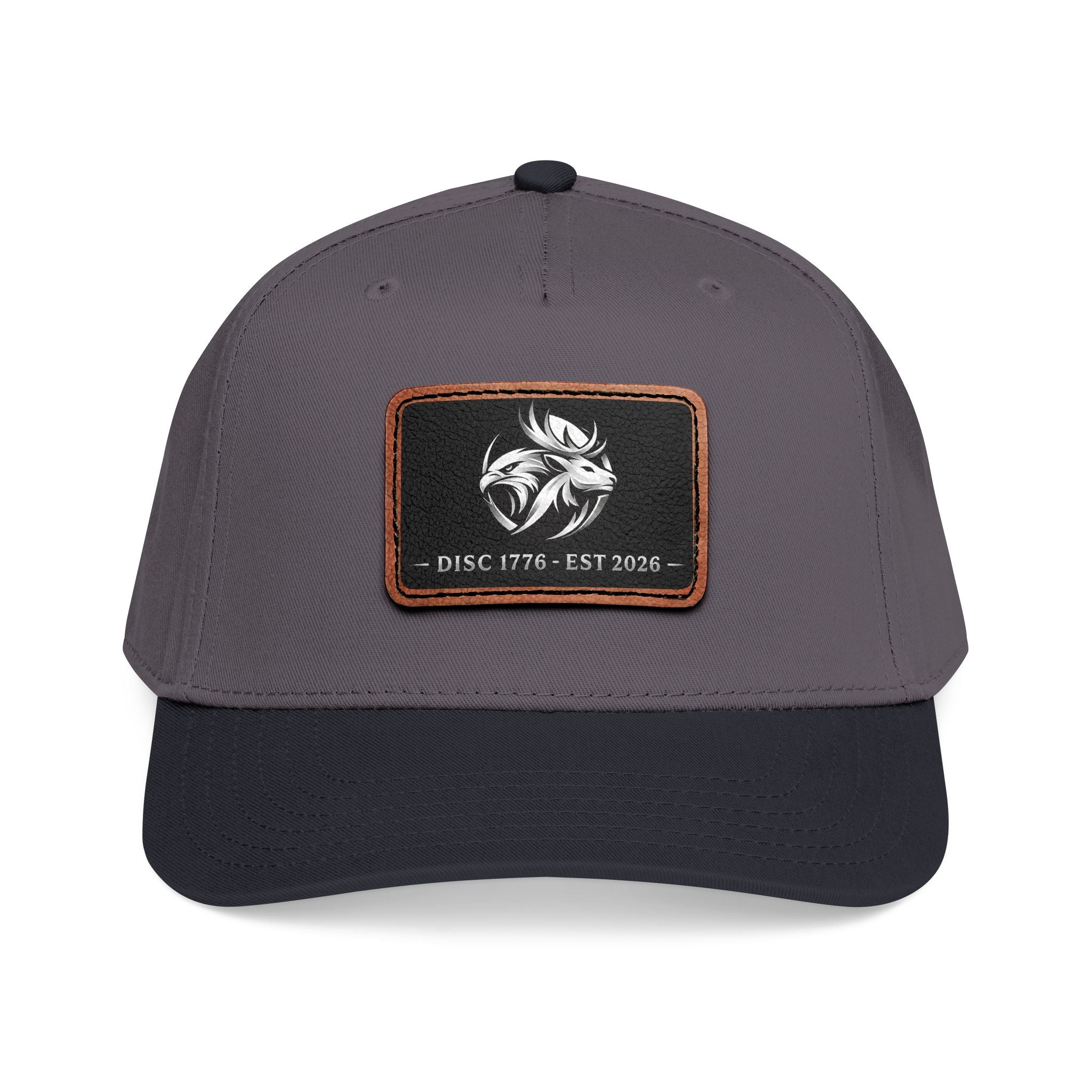 Mid Profile Baseball Cap with Leather Patch (Rectangle)