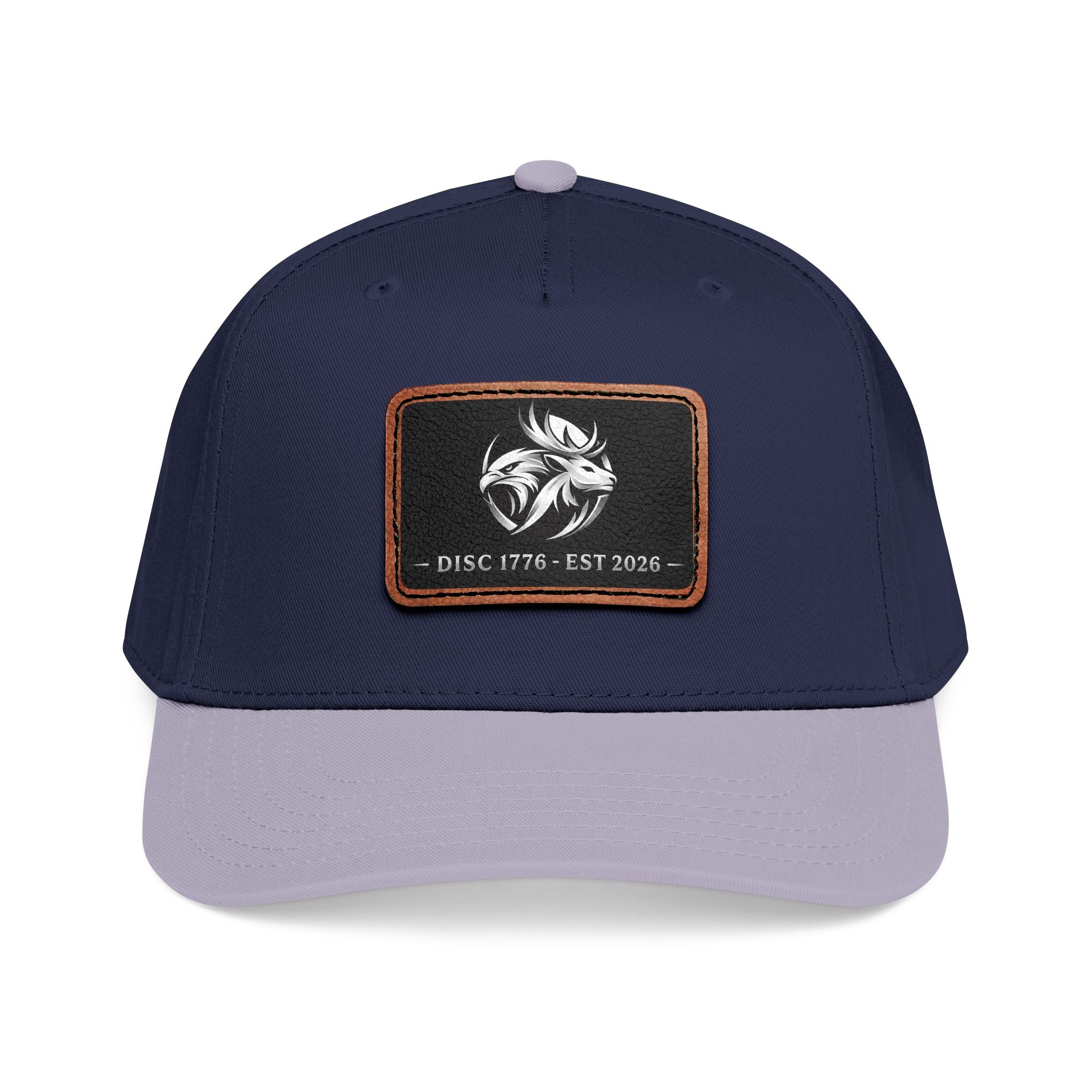 Mid Profile Baseball Cap with Leather Patch (Rectangle)