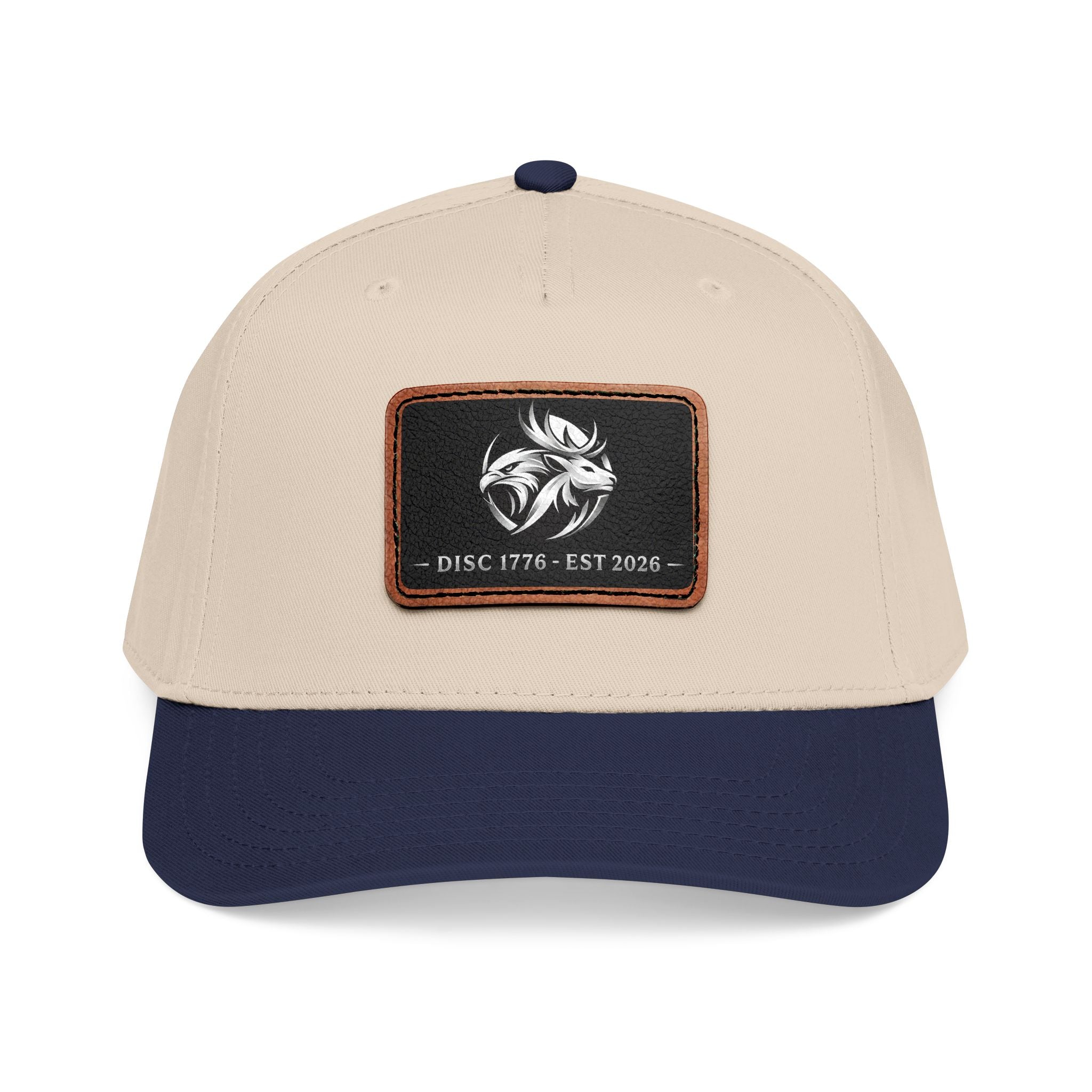 Mid Profile Baseball Cap with Leather Patch (Rectangle)